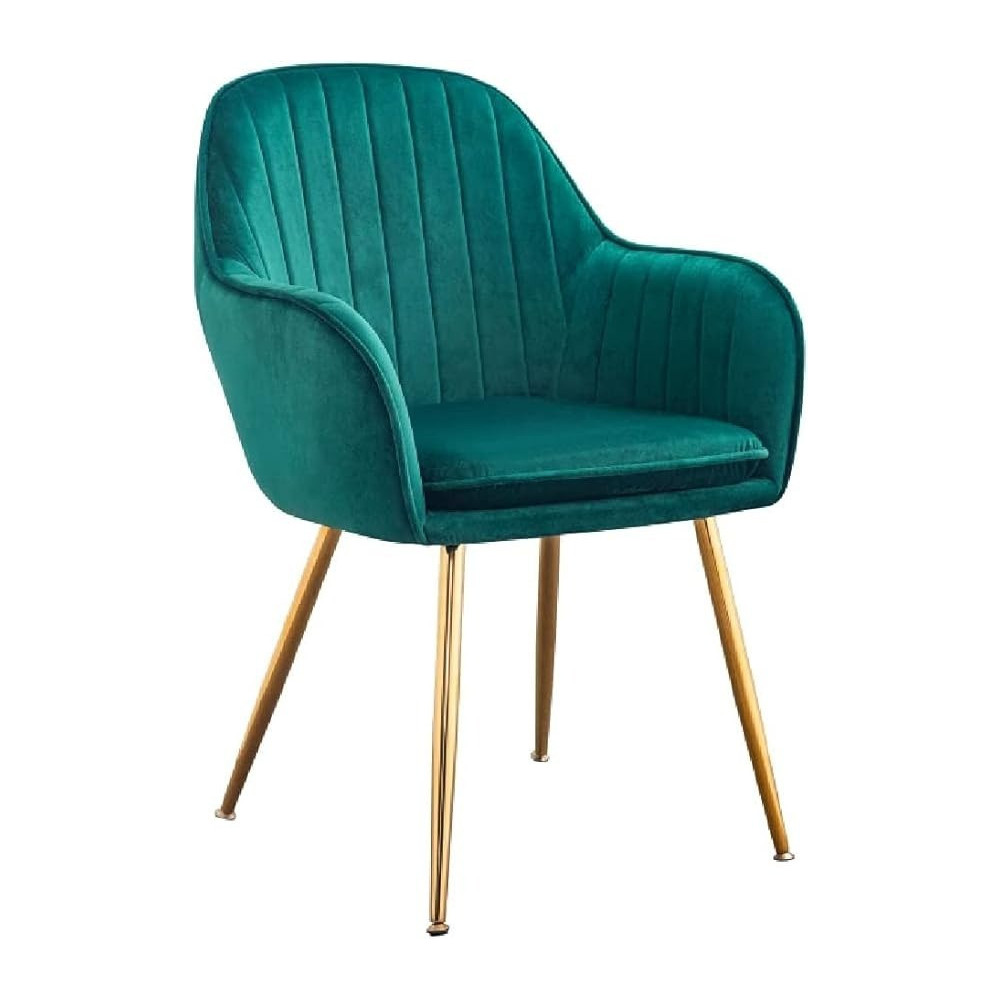 Ripple Furniture Living Room, Dinning Room, Hotel Restaurant And Office Visitor Velvet Chair, Dark Green