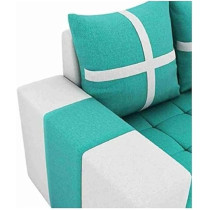 Raj Furniture Modern Leisure Fashion Fabric Combination Living Room Sofa Set, Green