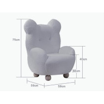 Ripple Furniture Kids Adorable Cartoon Bear Sofa Chair A Cozy And Cute Seating Solution, Lake Blue