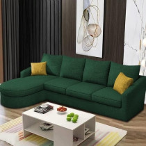 Ripple Furniture Sumptuous Serenity The Round Lounger L-Shape 6 Seater Sofa Set For Your Living Room, Lhs, Green
