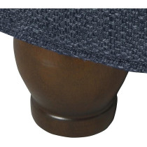 Raj Furniture Home Decor Large Button Tufted Woven Round Storage Ottoman With Storage For Living Room And Bedroom, Navy Blue, 25 Inch D X 25 Inch W X 15 Inch H