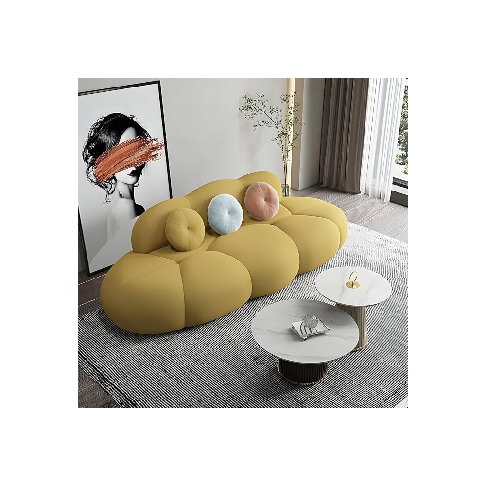 Ripple Furniture Contemporary Armless Sofa Wool Cloud Stylish Living Room Sofa, Ginger