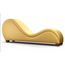 Ripple Furniture Modern Style S-Shape Sofa, Yellow