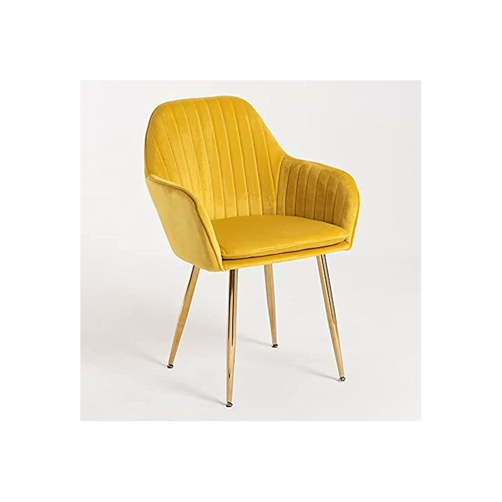 Ripple Furniture Living Room, Dinning Room, Hotel Restaurant And Office Visitor Velvet Chair, Mustard Yellow