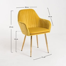 Ripple Furniture Living Room, Dinning Room, Hotel Restaurant And Office Visitor Velvet Chair, Mustard Yellow