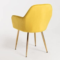 Ripple Furniture Living Room, Dinning Room, Hotel Restaurant And Office Visitor Velvet Chair, Mustard Yellow