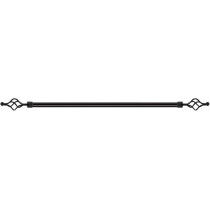 Raj Furniture Roman Adjustable Curtain Rod, 200-400 Cm, Metal Single Rod Window Treatment Rod, Black