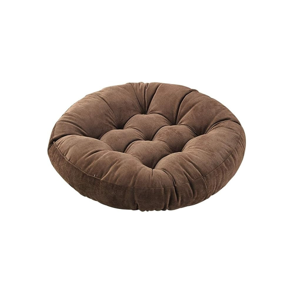 Tiita Indoor/Outdoor Floor Pillows Cushion 22 X 22 Round Seat Cushions For Patio Garden, Meditation Cushion For Yoga Living Room Sofa Balcony, Coffee
