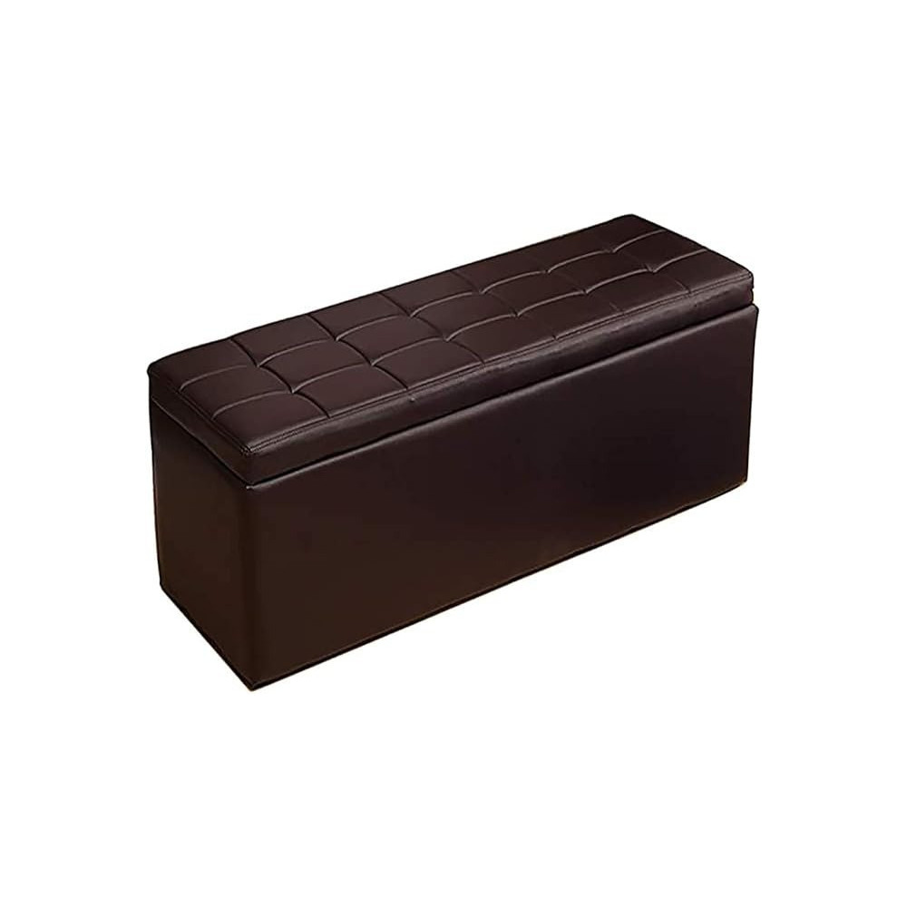Nubeats Foot Stool Rest Ottoman Rectangle Storage Boxes, Living Room, Bedroom Vintage Seat Stool Pouffe Chair, Brown, Rectangle