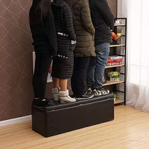 Nubeats Foot Stool Rest Ottoman Rectangle Storage Boxes, Living Room, Bedroom Vintage Seat Stool Pouffe Chair, Brown, Rectangle