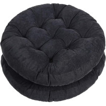 Tiita Seat Cushion Round, Hanging Chair Cushions, Floor Cushion 22 Inch Set Of 2, Throw Pillows Indoor/Outdoor, Black, 22 X 22 X 4 Inches
