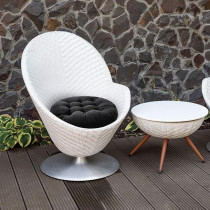 Tiita Seat Cushion Round, Hanging Chair Cushions, Floor Cushion 22 Inch Set Of 2, Throw Pillows Indoor/Outdoor, Black, 22 X 22 X 4 Inches