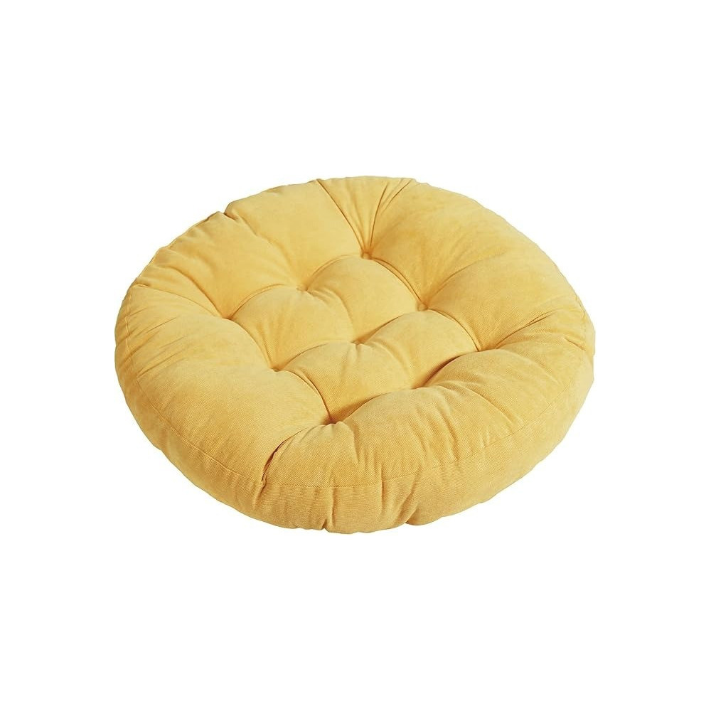 Tiita Floor Pillows Cushions Round Chair Cushion Outdoor Seat Pads For Sitting Meditation Yoga Living Room Sofa Balcony 22 X 22 Inch, Yellow