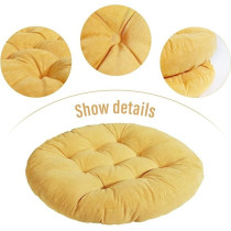 Tiita Floor Pillows Cushions Round Chair Cushion Outdoor Seat Pads For Sitting Meditation Yoga Living Room Sofa Balcony 22 X 22 Inch, Yellow
