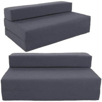 Raj Furniture Black Stallion 3-Seater Sofa, Fold Out Bed, Z Sofa Cum Bed, Queen Grey