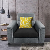 Raj Furniture Single Seater Sofa For Living Room, Black/Grey