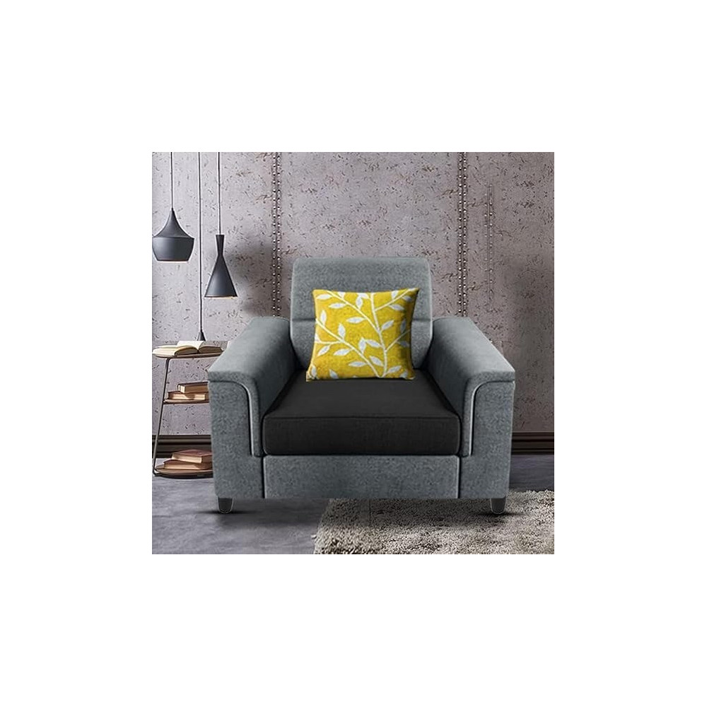 Raj Furniture Single Seater Sofa For Living Room, Black/Grey