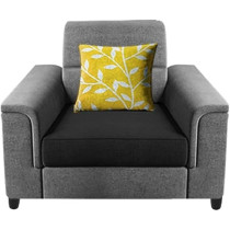 Raj Furniture Single Seater Sofa For Living Room, Black/Grey