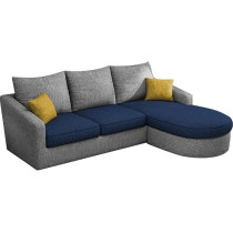 Raj Furniture Elegance Edge 4-Seater Sofa Set For Living Room, Blue/Grey