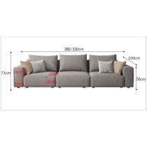 Ripple Furniture Fabric Sofa Combination Sofa Living Room Furniture Set, Grey