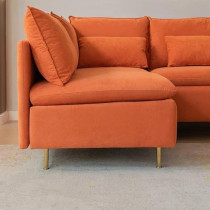 Raj Furniture L-Shaped Living Room Sofa, Orange