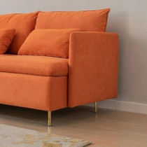 Raj Furniture L-Shaped Living Room Sofa, Orange