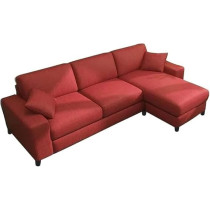 Raj Furniture 4 Seater L Shape Sofa Set For Living Room, Maroon Fabric, RHS