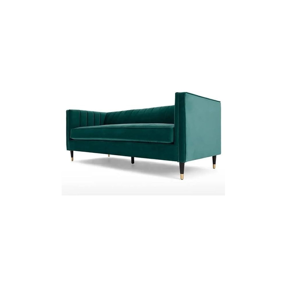 Ripple Furniture New Modern Style Living Room Sofa Set Furniture Upholstered Sofa 3 Seater, Green