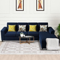 Raj Furniture Harmony 6-Seater L-Shape Sofa Set For Living Room, Blue