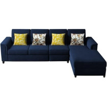 Raj Furniture Harmony 6-Seater L-Shape Sofa Set For Living Room, Blue