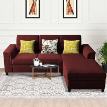 Raj Furniture Elegant 4 Seater L Shape Sofa Set For Living Room, Maroon