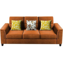 Raj Furniture Elegant 4 Seater L Shape Sofa Set For Living Room, Orange
