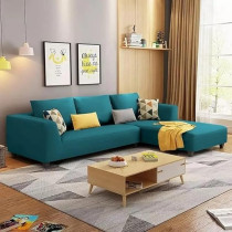 Raj Furniture 4 Seater L Shape Sofa Set For Living Room, Pine