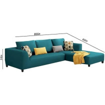 Raj Furniture 4 Seater L Shape Sofa Set For Living Room, Pine