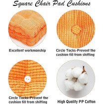 Raj Furniture Square Shape EPE Filled Chair Pads, Orange