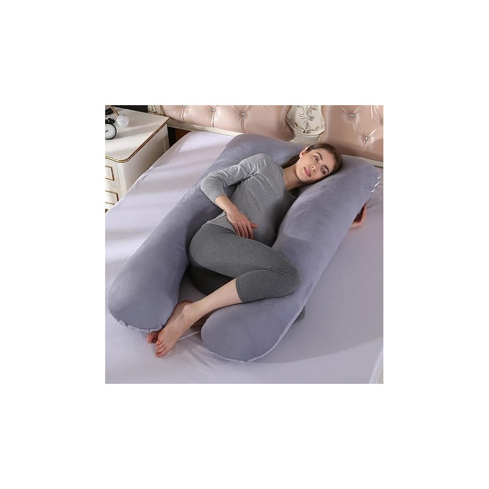 Raj Furniture Maternity Pillow With Removable Velvet Cover, Grey