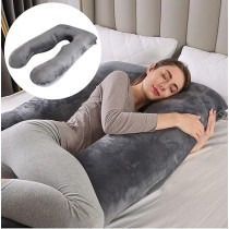 Raj Furniture Maternity Pillow With Removable Velvet Cover, Grey