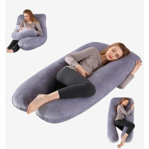 Raj Furniture Maternity Pillow With Removable Velvet Cover, Grey