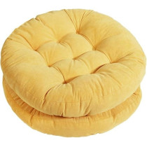 Raj Furniture Round Shape Seat Chair Cushions, Yellow, 22 Inch, Pack Of 2
