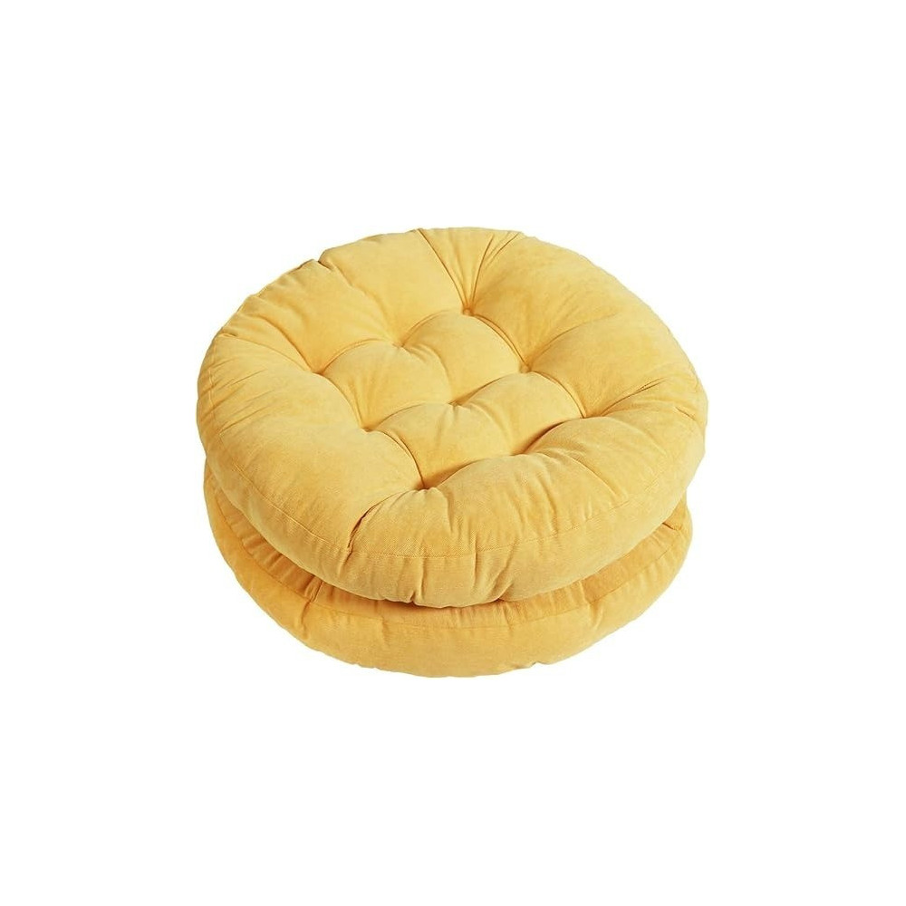 Raj Furniture Round Shape Seat Chair Cushions, Yellow, 22 Inch, Pack Of 2