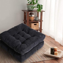 Raj Furniture Square Shape Floor Pillow Set Of 2, 22 x 22 Inch, Black