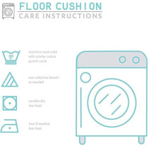 Raj Furniture Square Shape Floor Pillow Set Of 2, 22 x 22 Inch, Black