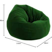 Poppins Home Bean Bag Soft And Comfortable Lounger Chair Living Room Furniture And Outdoor Furniture, Green