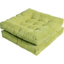 Raj Furniture Square Shape Floor Pillow Set Of 2, 22 x 22 Inch, Green