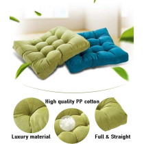 Raj Furniture Square Shape Floor Pillow Set Of 2, 22 x 22 Inch, Green