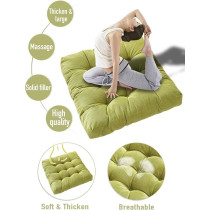 Raj Furniture Square Shape Floor Pillow Set Of 2, 22 x 22 Inch, Green