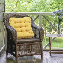 Raj Furniture Square Shape Floor Pillow Set Of 2, 22 x 22 Inch, Yellow