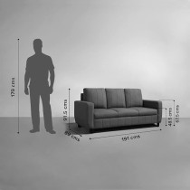 Raj Furniture 3 Plus 1 Plus 1 Seater Modern Fabric Sofa, Pebble Brown