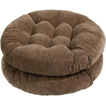 Raj Furniture Round Shape Chair Cushions Set Of 2, Coffee, 22 x 22 Inch
