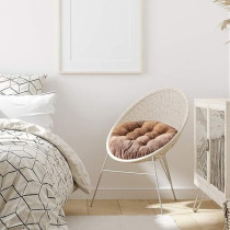 Raj Furniture Round Shape Chair Cushions Set Of 2, Coffee, 22 x 22 Inch